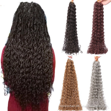 Wholesale Colorful Brown Micro Box Braids ZIZI 50g 28" Curly Crochet Braids Synthetic Hair Extensions Hair For Russian Women